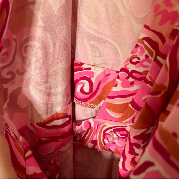 Lilly Pulitzer XS Karlie Wrap Romper Mango Salsa Pink - Picture 8 of 10